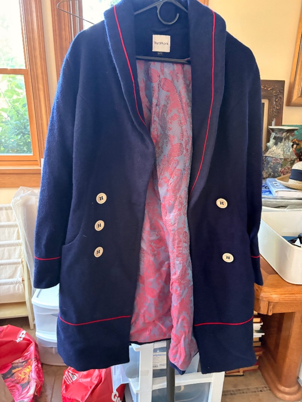 Royal Monk Blue Wool Anime Cosplay Indie Luxury Designer Coat S